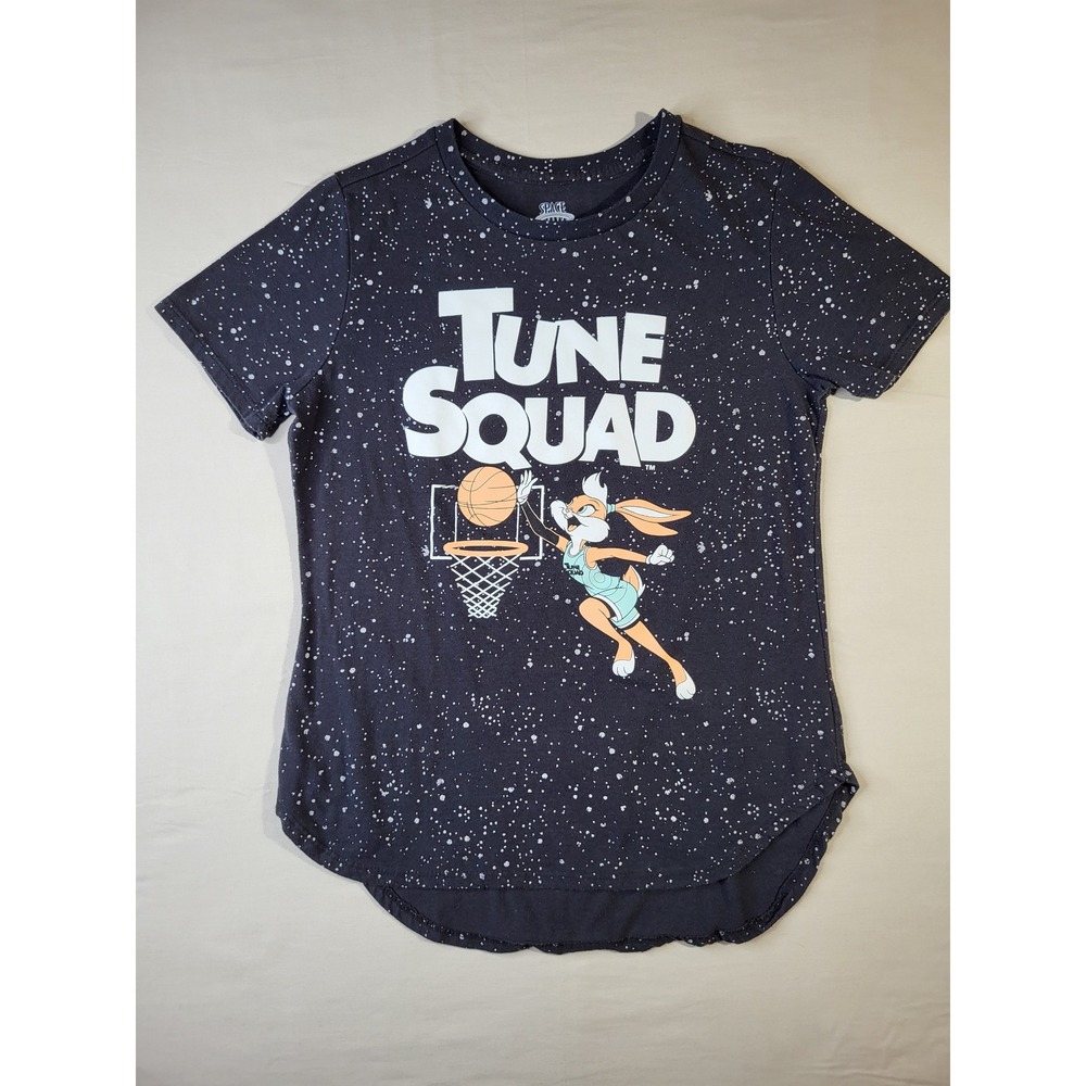 Space Jam Tune Squad Black Lola Bunny Splatter T Shirt Kids Size L 11/13
